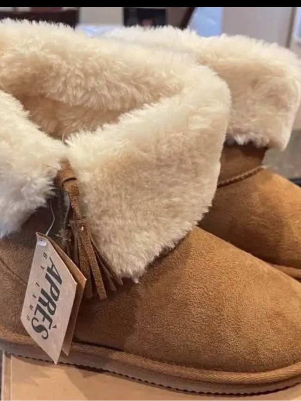 Lamo Kids Chestnut Suede Faux Fur Tassel Ankle Boots
